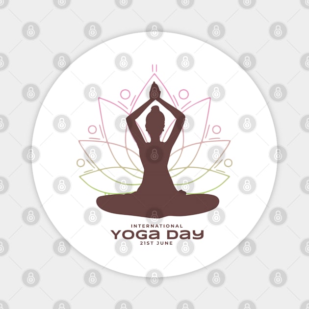 Yoga Serenity: Celebrating Yoga Day Magnet by PG